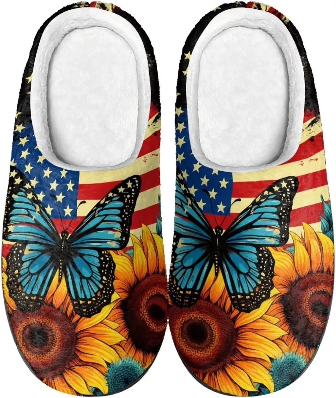 Home Fluffy Slippers, Soft Warm Scuff Slippers for Winter, Anti-Slip House Shoes for Indoor Outdoor