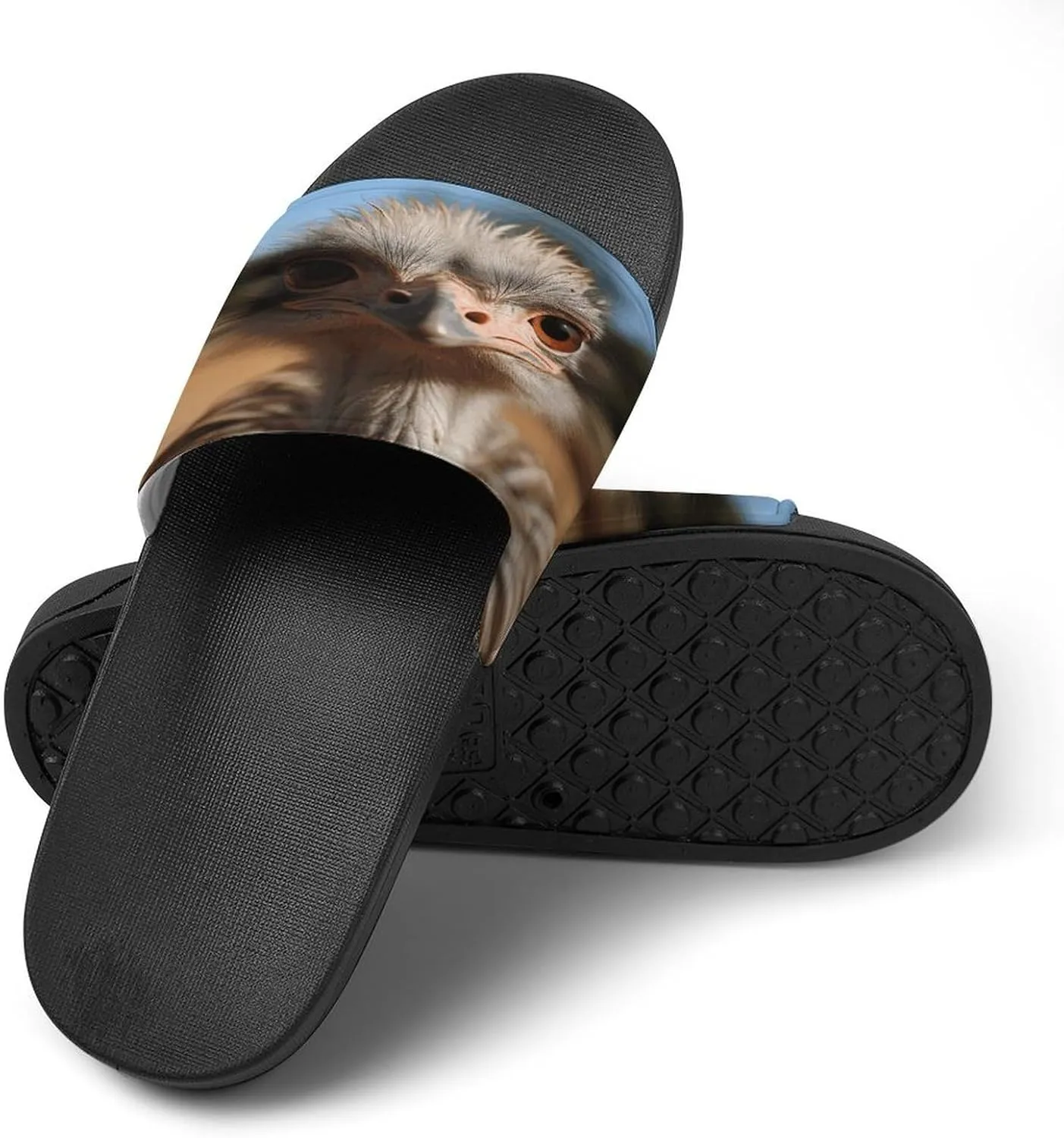 Home Slides Shower Sandals,Cute Ostrich Print Open Toe Slippers,Summer Beach Slides,Non-Slip Shower Shoes for Indoor And Outdoor