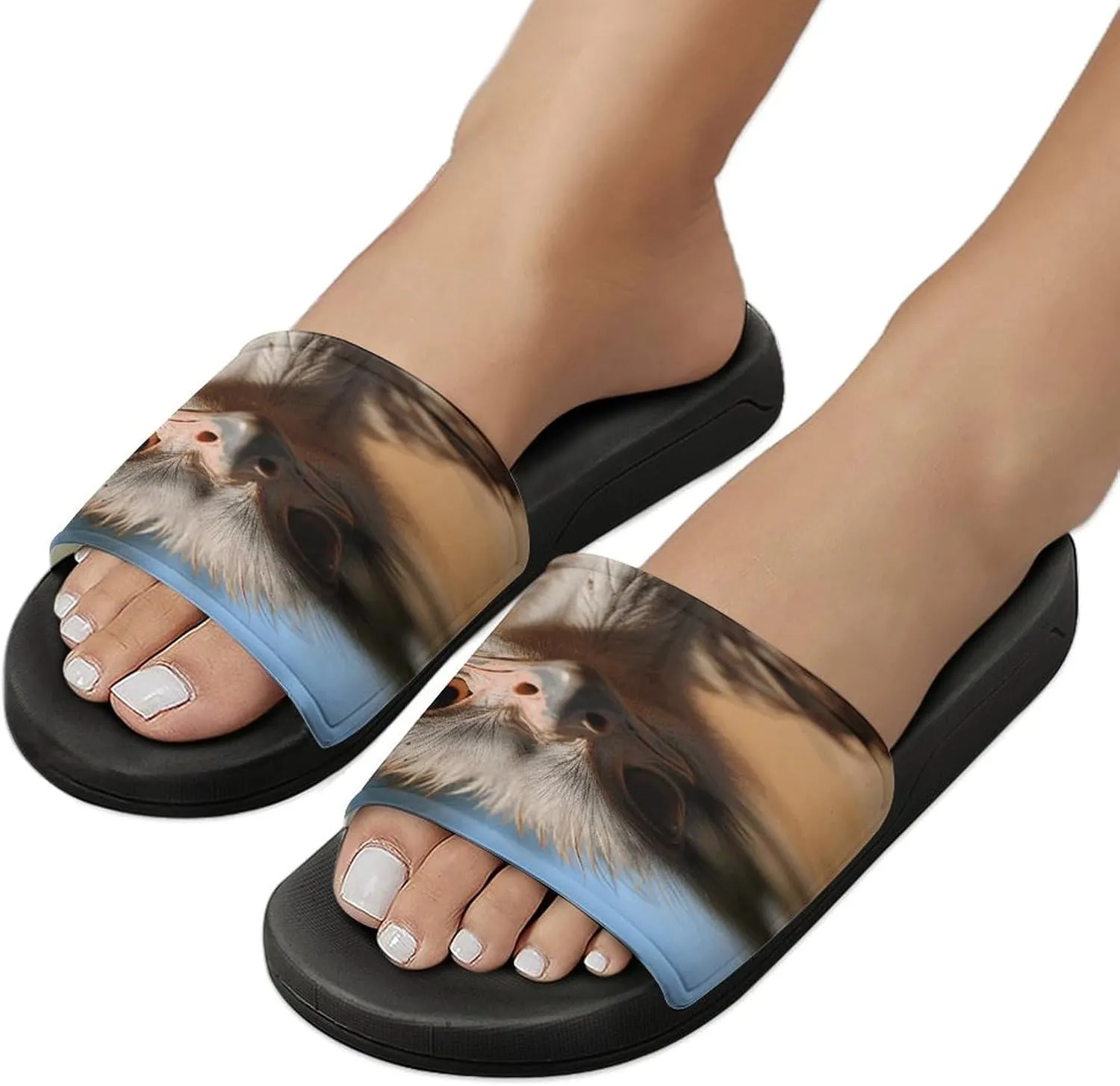 Home Slides Shower Sandals,Cute Ostrich Print Open Toe Slippers,Summer Beach Slides,Non-Slip Shower Shoes for Indoor And Outdoor