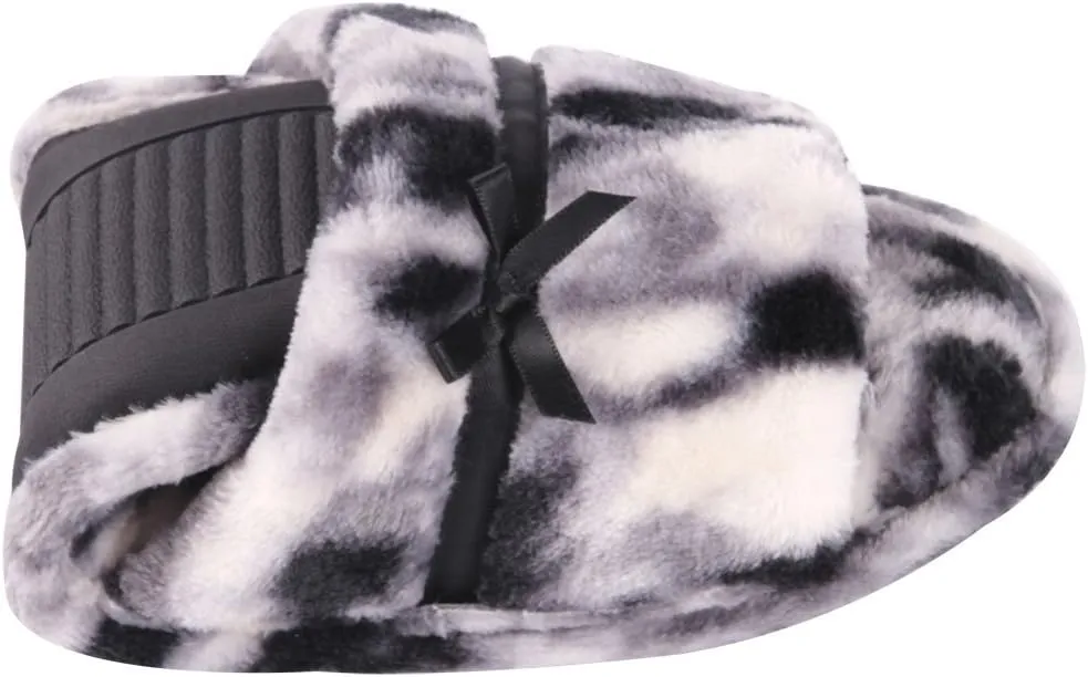 Home Slipper Open Toe Slippers Womens Soft Fuzzy Flannel Memory Foam Non-Slip Indoor Slippers