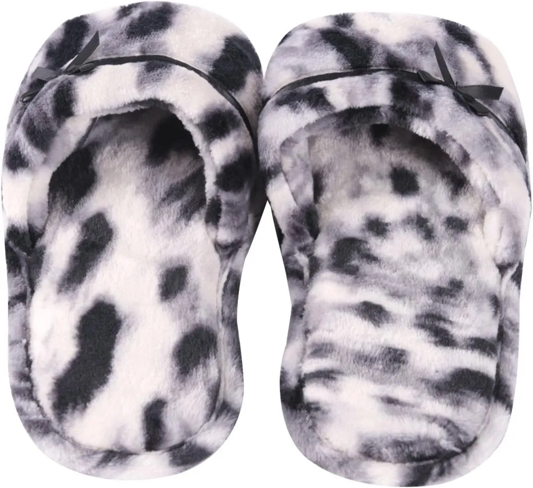 Home Slipper Open Toe Slippers Womens Soft Fuzzy Flannel Memory Foam Non-Slip Indoor Slippers