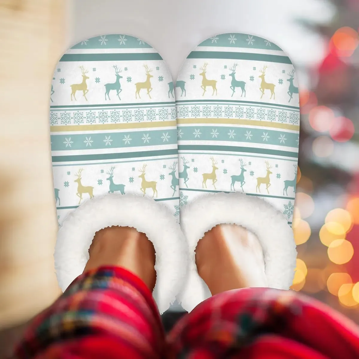 House Slippers for Women Men,Coral Fleece Fuzzy Slippers Socks,Memory Foam Non-Slip Indoor Outdoor Winter Bedroom Shoes