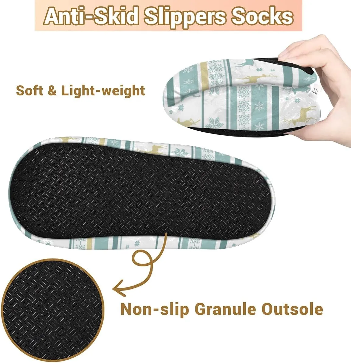 House Slippers for Women Men,Coral Fleece Fuzzy Slippers Socks,Memory Foam Non-Slip Indoor Outdoor Winter Bedroom Shoes