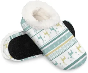 House Slippers for Women Men,Coral Fleece Fuzzy Slippers Socks,Memory Foam Non-Slip Indoor Outdoor Winter Bedroom Shoes
