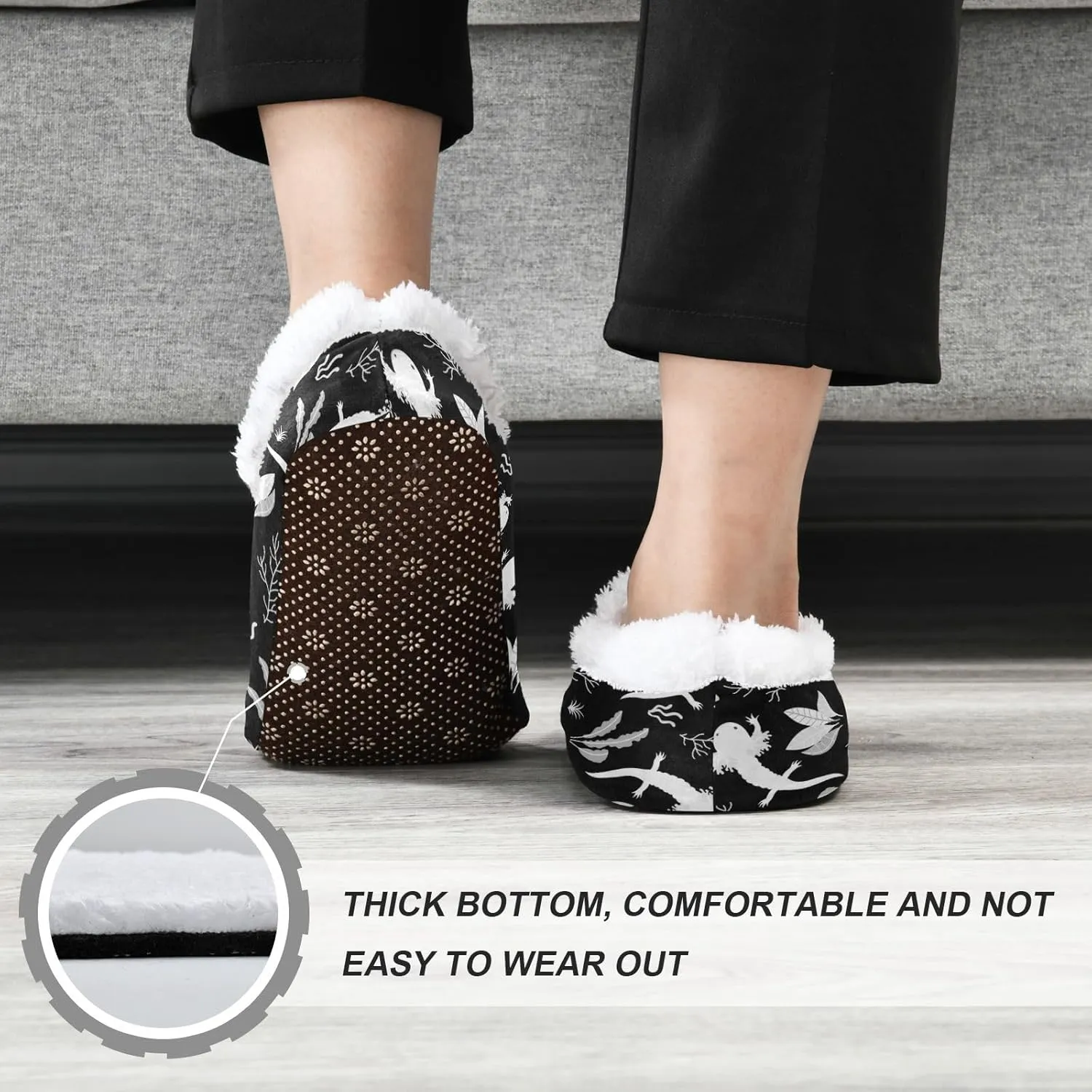 House Slippers Fuzzy Memory Foam Soft Slipper Socks for Woman Men