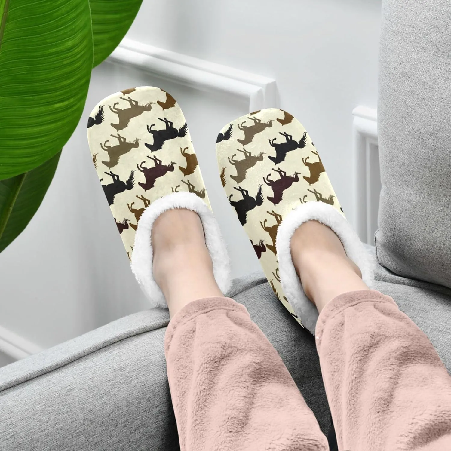 House Slippers Fuzzy Memory Foam Soft Slipper Socks for Woman Men