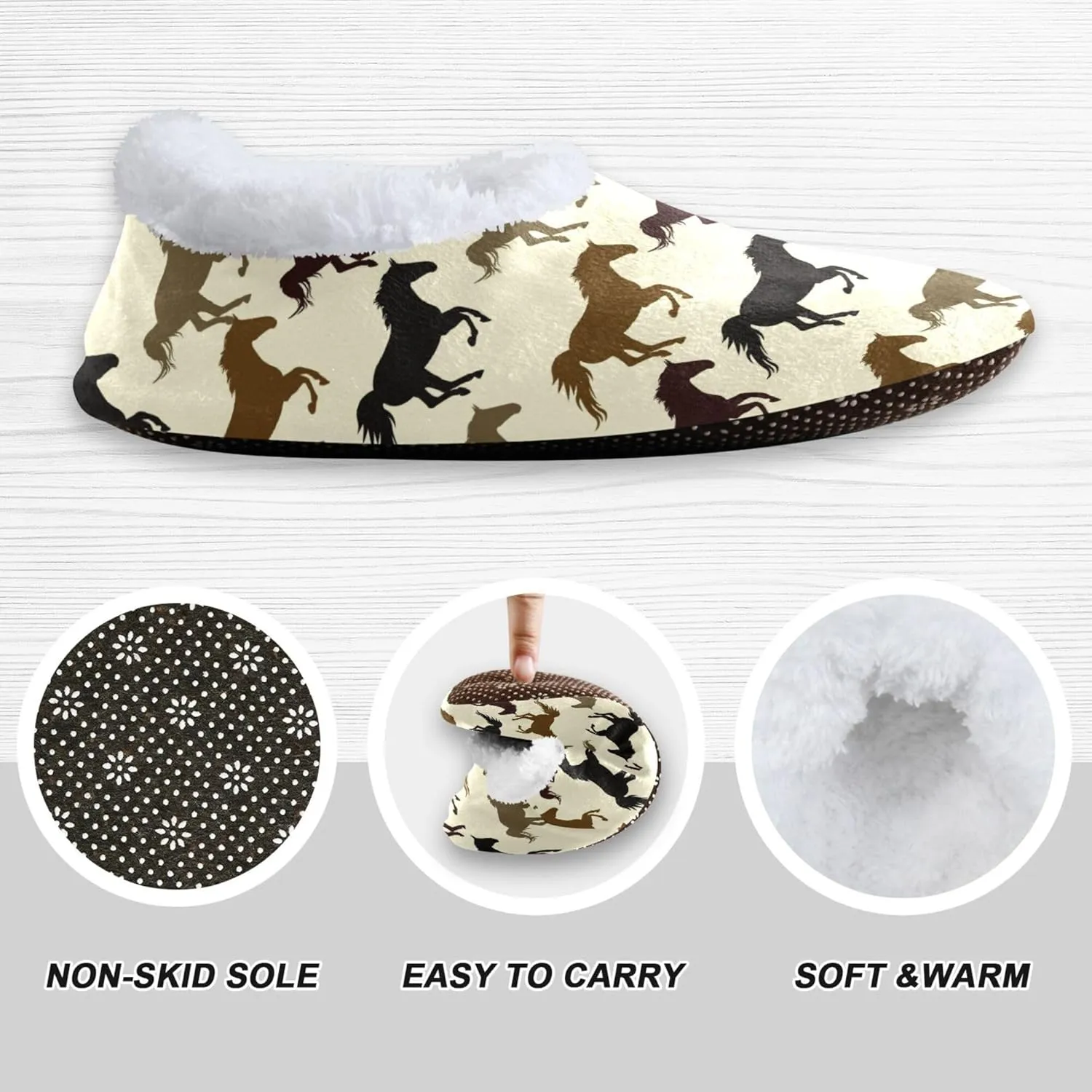 House Slippers Fuzzy Memory Foam Soft Slipper Socks for Woman Men
