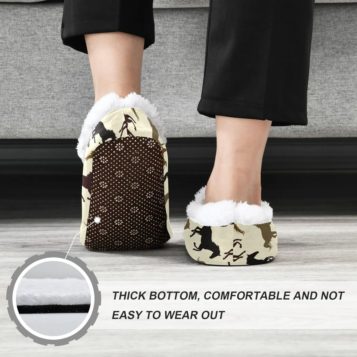 House Slippers Fuzzy Memory Foam Soft Slipper Socks for Woman Men