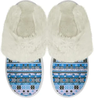 House Slippers Fuzzy Slip-on Slipper for Women Men Southwestern Aztec Slippers Warm Comfy Slippers Home Shoes