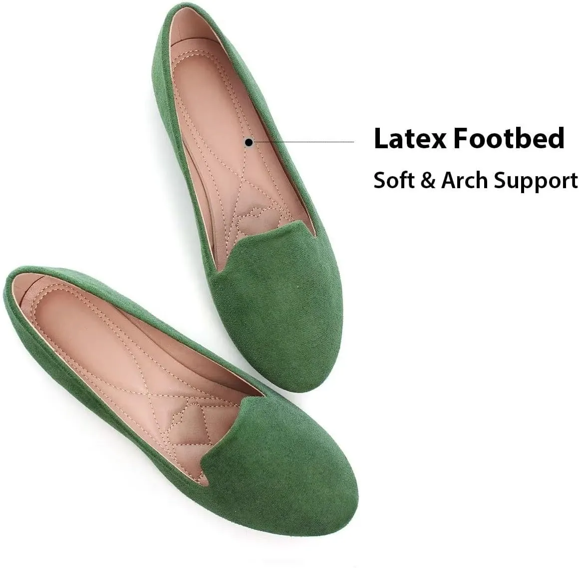 HuangTaiJi Qing Women's Flat Shoes Soft Suede Ballet Flats Classic Solid Color Business Slip-ons Ballerina Shoes