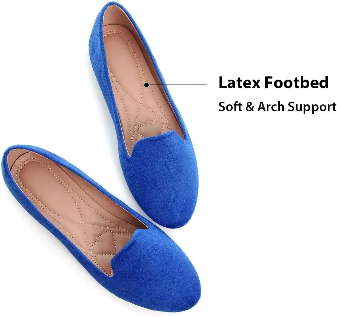 HuangTaiJi Qing Women's Flat Shoes Soft Suede Ballet Flats Classic Solid Color Business Slip-ons Ballerina Shoes