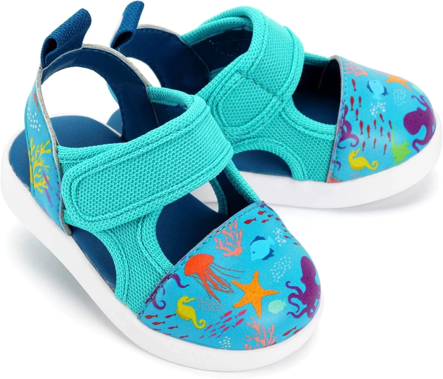ikiki Non-Squeaky Sandals for Toddlers/Little Kids, Closed Toe