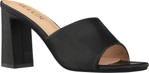 ILLUDE Women’s Block Heel Single Strap Square Toe Heeled Sandal Slip On Mule - Demi