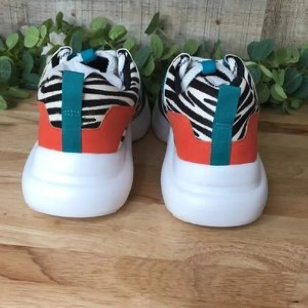 INC Gemella Leather Animal Print Dad Sneakers 9.5