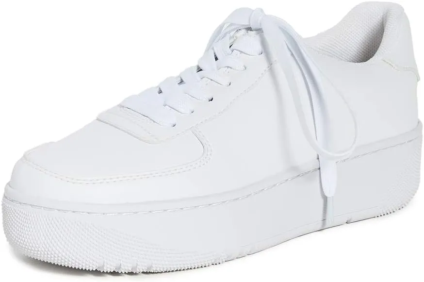 Jeffrey Campbell Women's Court Sneakers, White, 5.5 Medium US