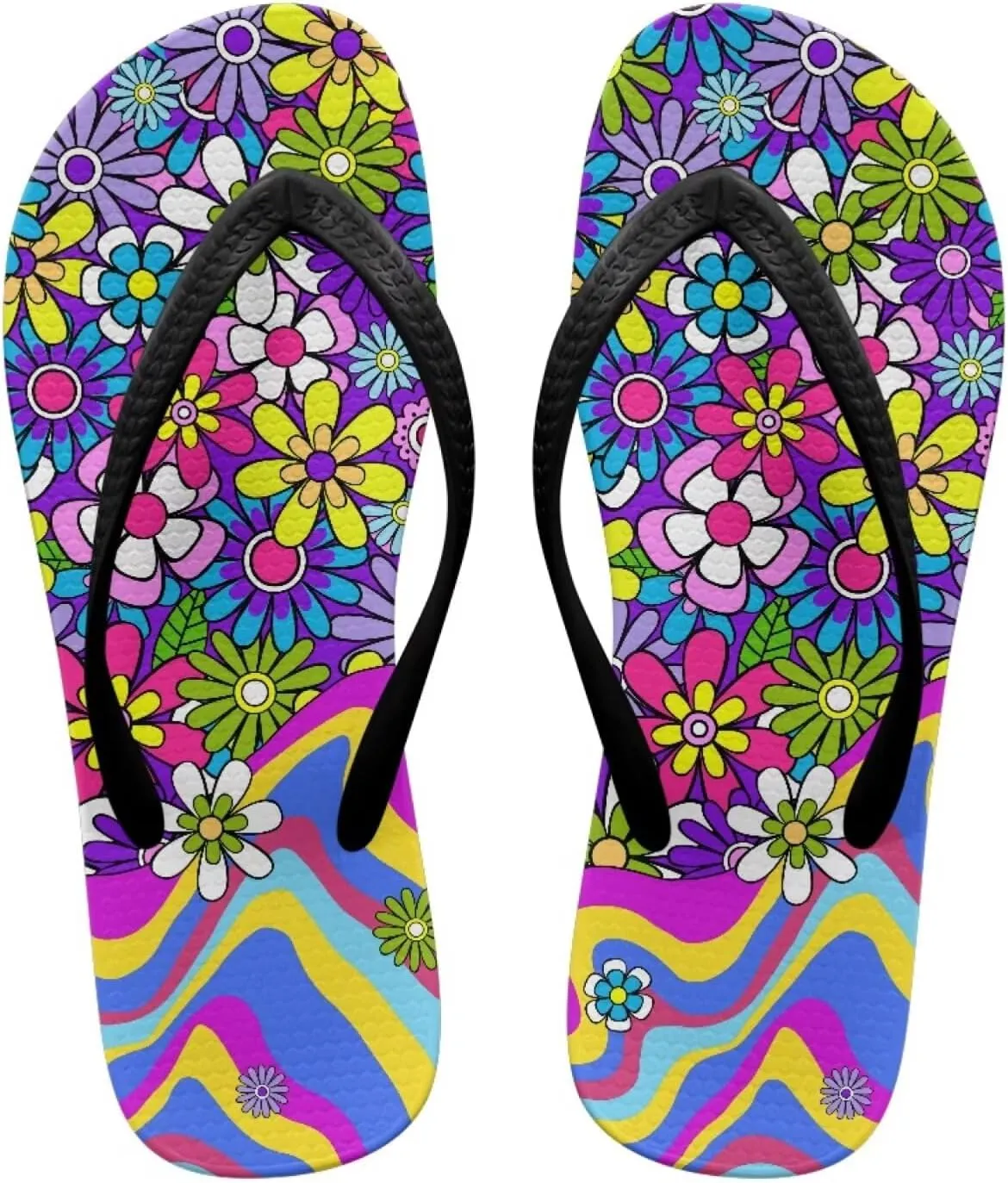 Jeiento 70S Flip Flops for Women Non Slip Beach Thong Sandals Slip On Bathroom Shower Shoes Comfort Walking Footwear Casual Shoes