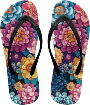 Jeiento 70S Flip Flops for Women Non Slip Beach Thong Sandals Slip On Bathroom Shower Shoes Comfort Walking Footwear Casual Shoes