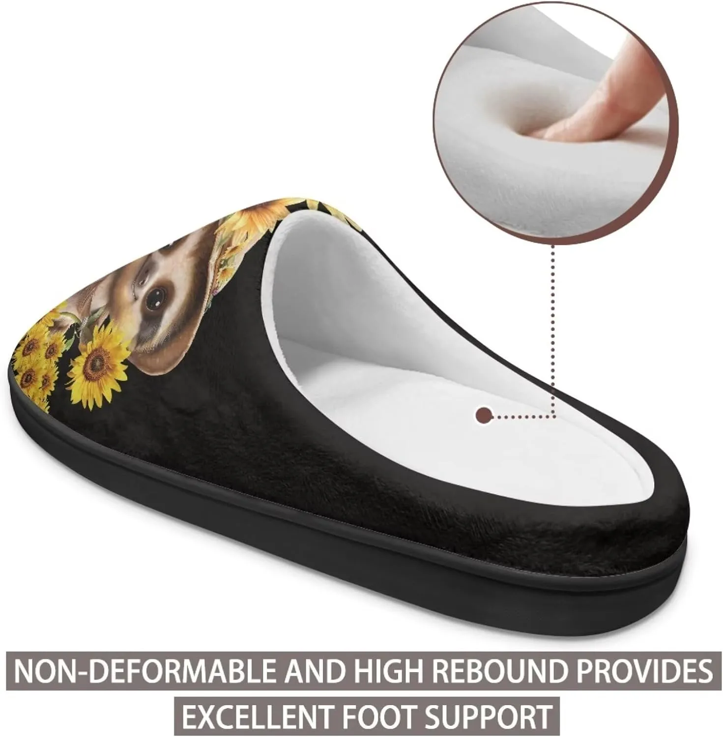 Jeiento Cute Otter Womens Slippers Comfy Non Slip Closed Toe Bedroom Slipper Fluffy Winter House Shoes