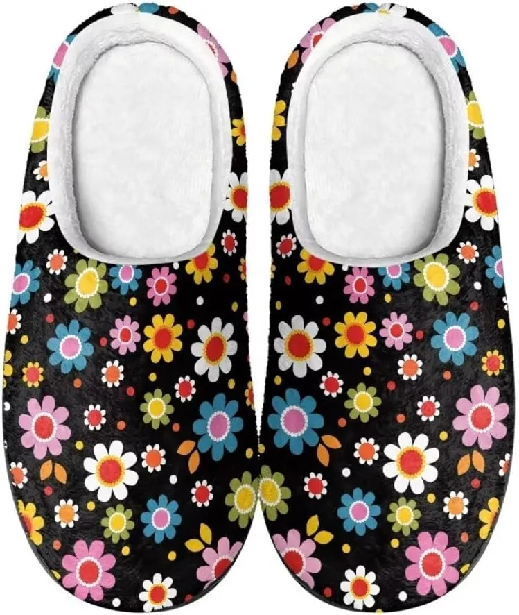 Jeiento Fluffy Winter House Shoes for Women Ladies Closed Toe Slipper Indoor Bedroom Slipper Anti-Skid Rubber Casual Soft Slides Scuff Slippers