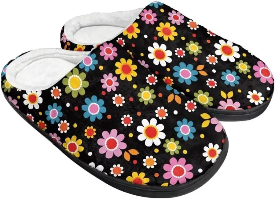 Jeiento Fluffy Winter House Shoes for Women Ladies Closed Toe Slipper Indoor Bedroom Slipper Anti-Skid Rubber Casual Soft Slides Scuff Slippers