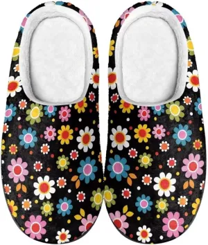 Jeiento Fluffy Winter House Shoes for Women Ladies Closed Toe Slipper Indoor Bedroom Slipper Anti-Skid Rubber Casual Soft Slides Scuff Slippers