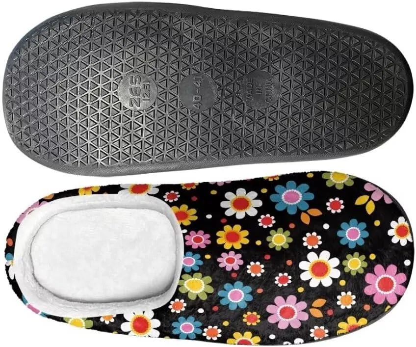 Jeiento Fluffy Winter House Shoes for Women Ladies Closed Toe Slipper Indoor Bedroom Slipper Anti-Skid Rubber Casual Soft Slides Scuff Slippers