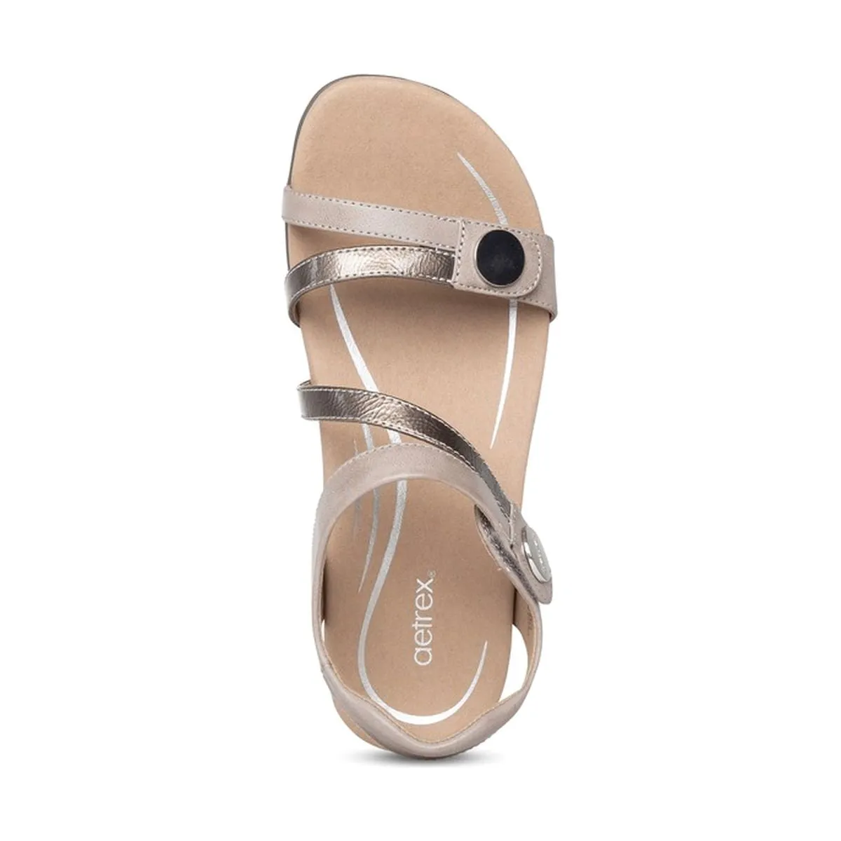 Jess Adjustable Quarter Strap Sandal in Smoke