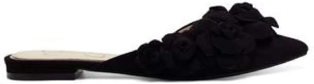 Jessica Simpson Cymia Women's Slip-on Flat Floral Embellished Pointed Toe Mules