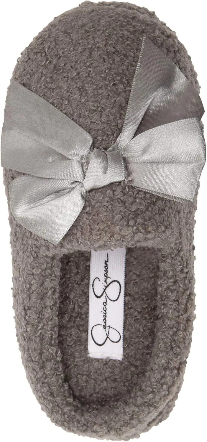 Jessica Simpson Unisex-Child Plush Marshmallow Slide on House Slipper Clog with Memory Foam