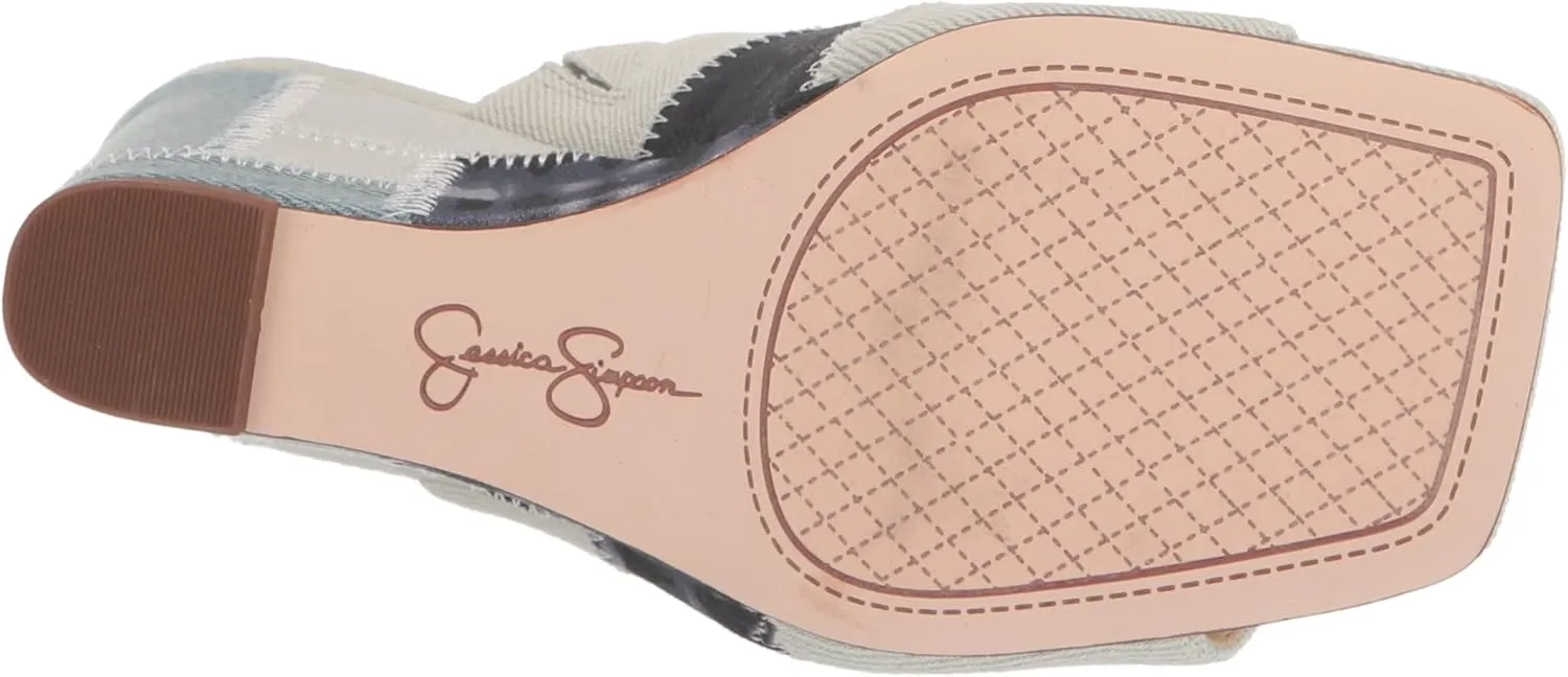 Jessica Simpson Womens Aishia Denim Slip-On Wedge Sandals