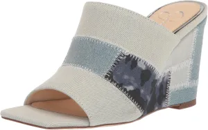 Jessica Simpson Womens Aishia Denim Slip-On Wedge Sandals