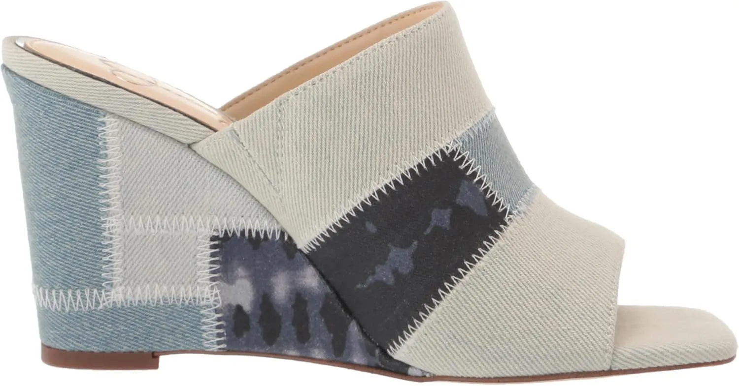 Jessica Simpson Womens Aishia Denim Slip-On Wedge Sandals