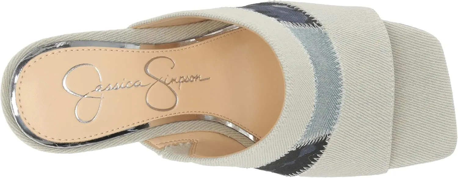 Jessica Simpson Womens Aishia Denim Slip-On Wedge Sandals
