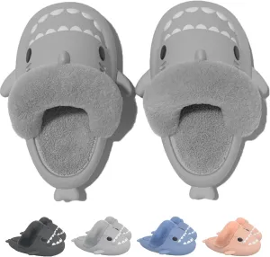 Jfxgjuv Sharklas Polares Sharklas De Invierno Sharklas Polares Originales Summer and Winter Shark Slides Detachable Warm Fuzzy Slippers