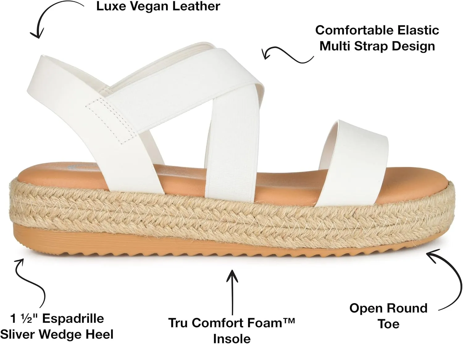 Journee Collection Women's Caroline Wedge Sandal
