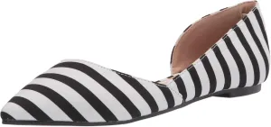 Journee Collection Womens Cortni Flat Stripe 9 W