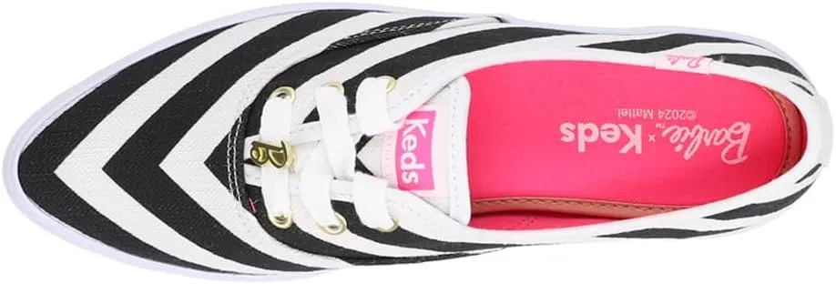 Keds Womens X Point Striped Canvas Platform Sneakers Shoes Casual - Black, White