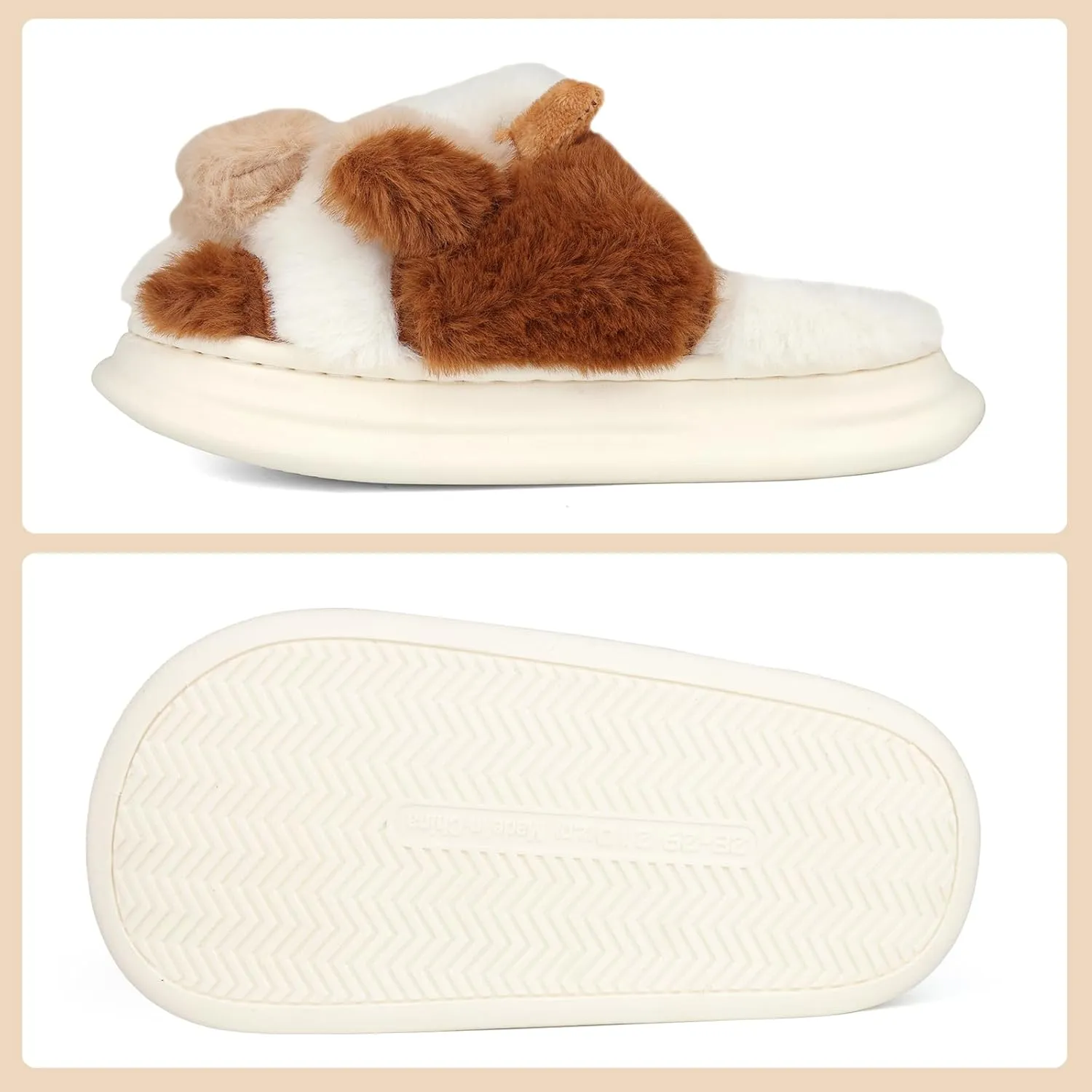 Kids Cow Slippers丨Toddler Boys Girls Animal Slippers丨Youth Fuzzy Slippers丨Comfy House Slippers Shoes丨Memory Foam丨Cute Cartoon丨Soft Non-slip