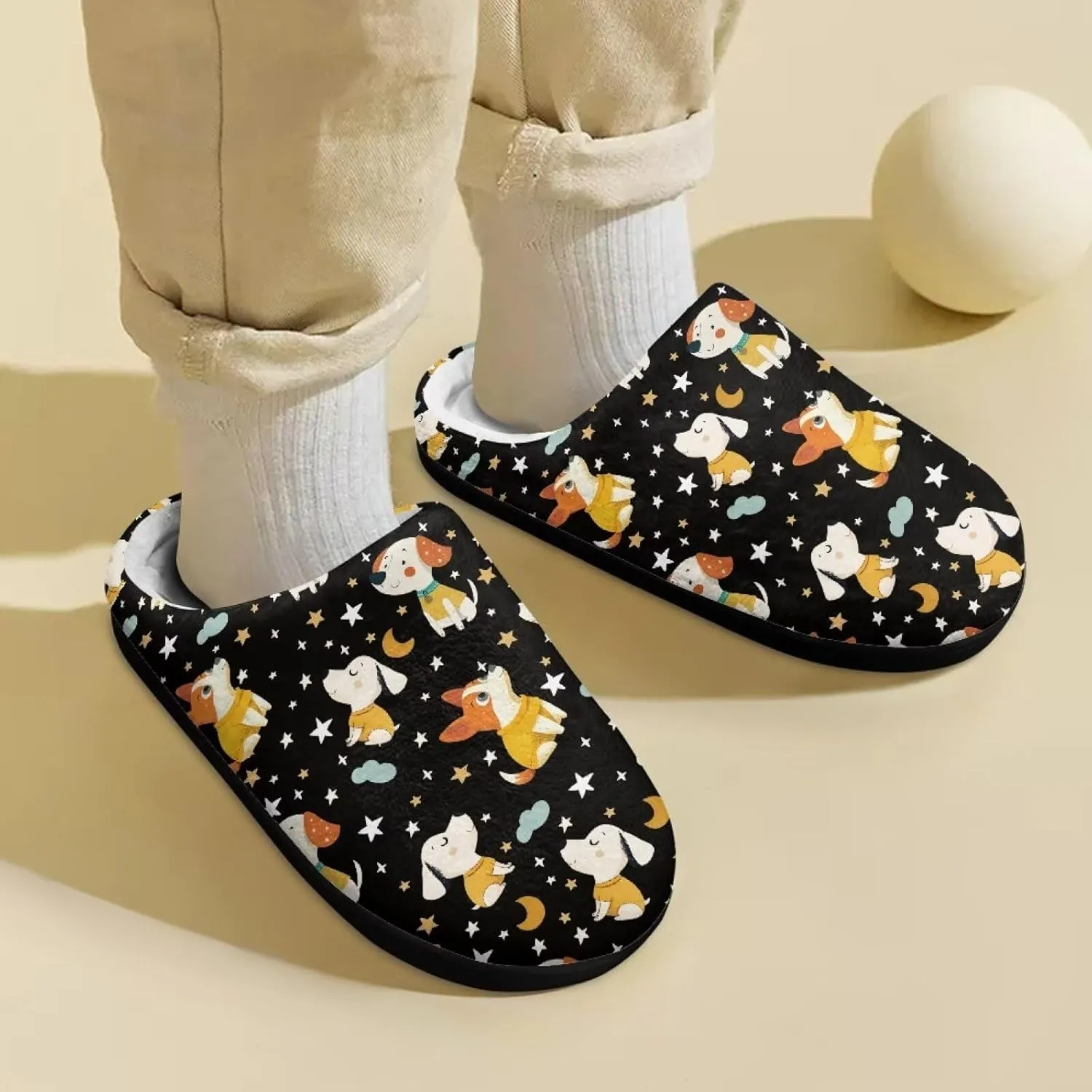 Kids Fluffy Slippers for Winter, Warm Closed Toe Home Slippers, Soft Cozy Scuff Slippers for Boys Girls