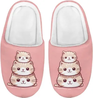 Kids House Slippers Cute Plush Slippers for Teen Girls Anti-slip Indoor Bedroom Slippers