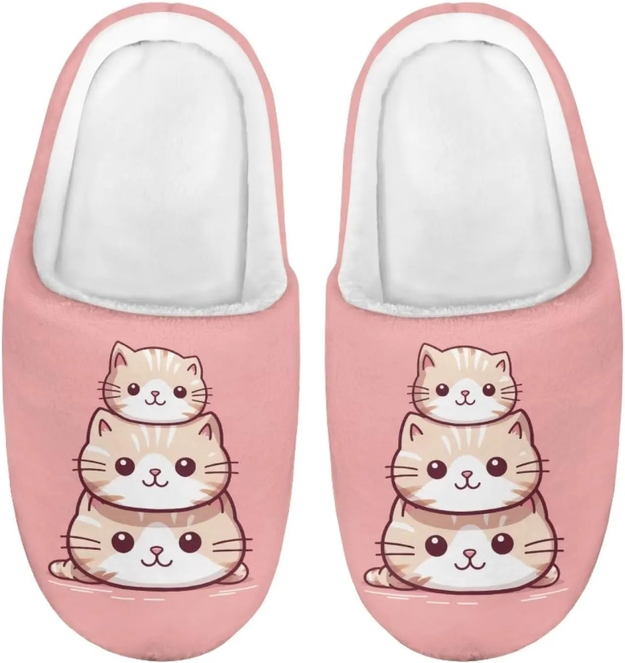 Kids House Slippers Cute Plush Slippers for Teen Girls Anti-slip Indoor Bedroom Slippers
