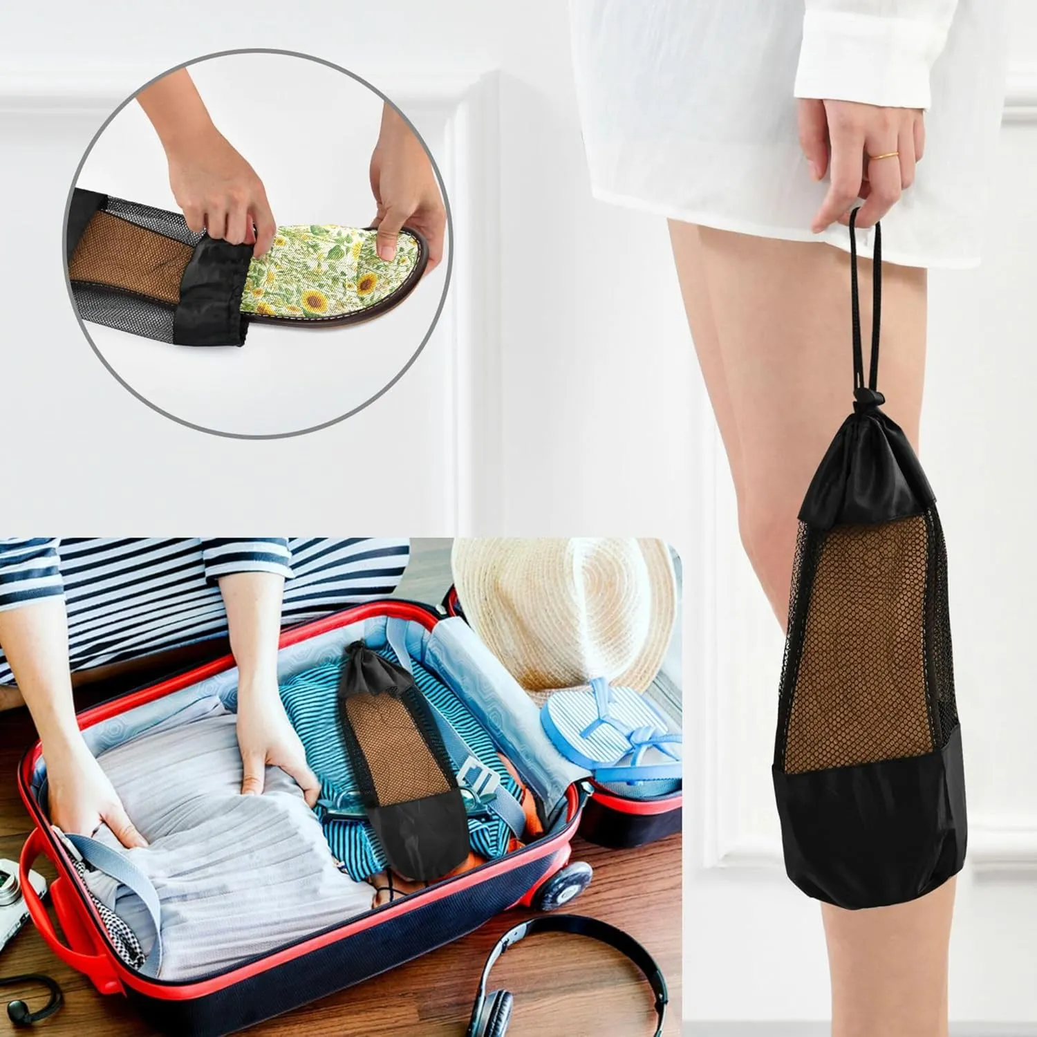 KLL Spa Slippers Indoor Outdoor Summer Cozy Bedroom Slipper for Airplane Guests Party