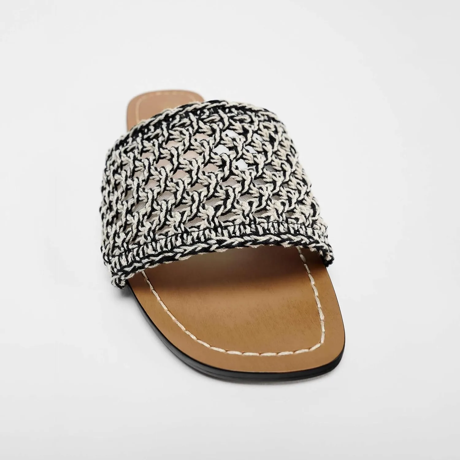 Kluolandi Woven Slides for Women Slip On Open Toe Braid Slide Sandals Womens Flat Sandals