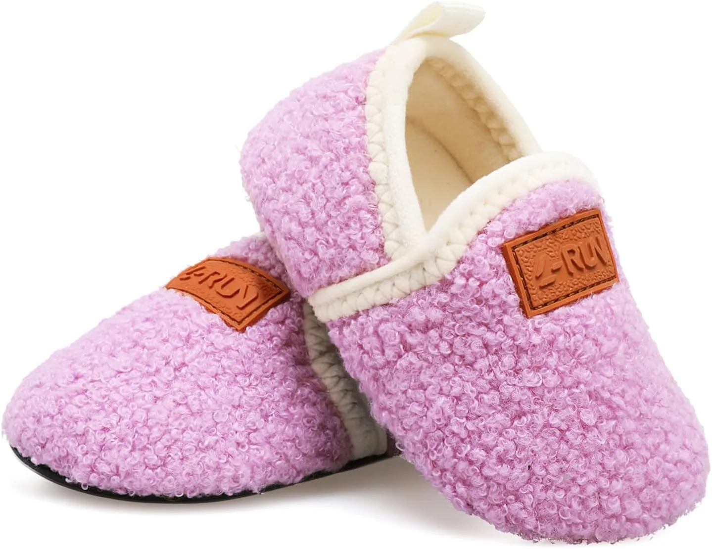 L-RUN Toddler Boys Girls House Slippers Indoor Home Shoes Warm Slipper Socks for Kids Baby Soft Winter Warm Walking Shoes