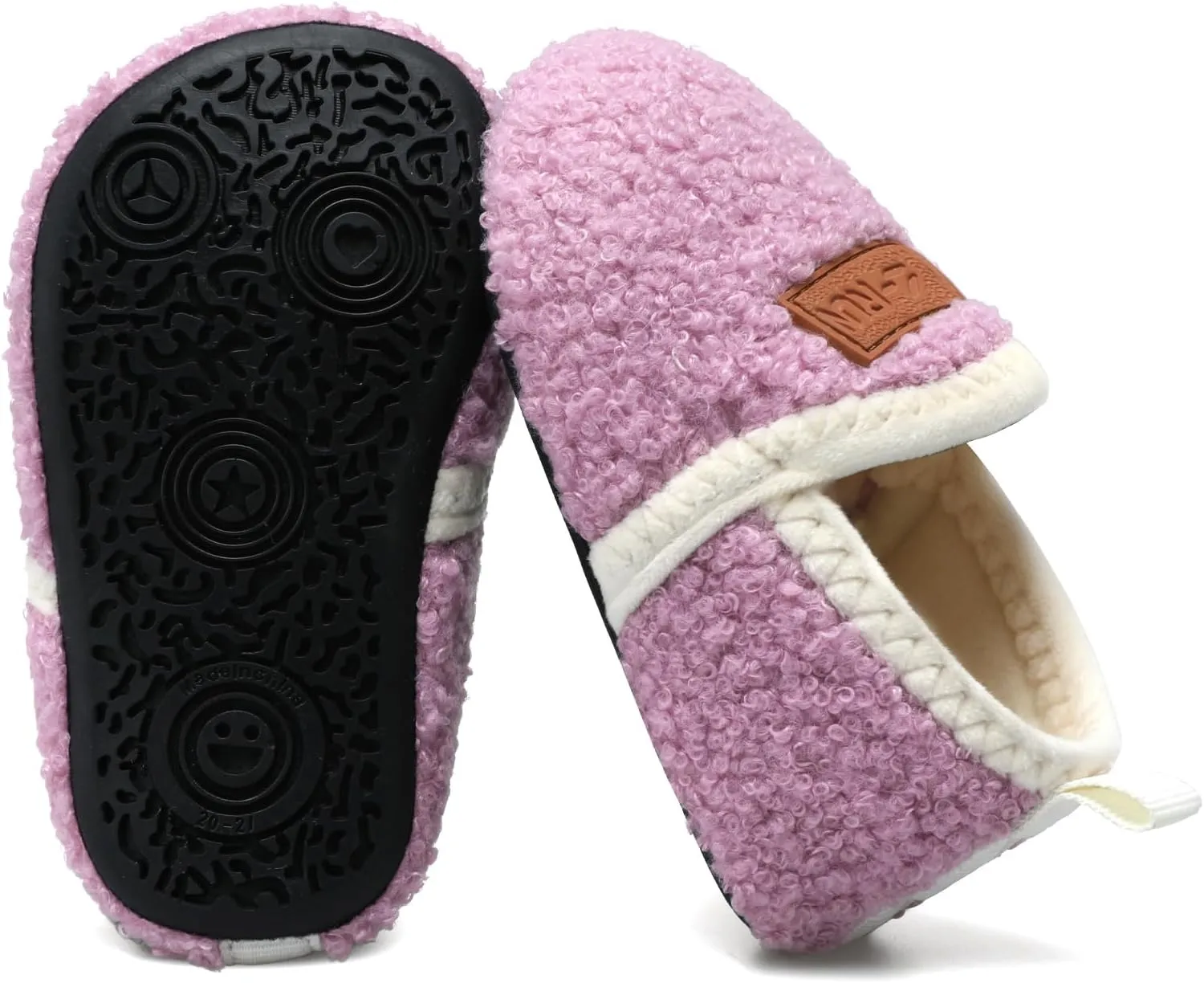 L-RUN Toddler Boys Girls House Slippers Indoor Home Shoes Warm Slipper Socks for Kids Baby Soft Winter Warm Walking Shoes