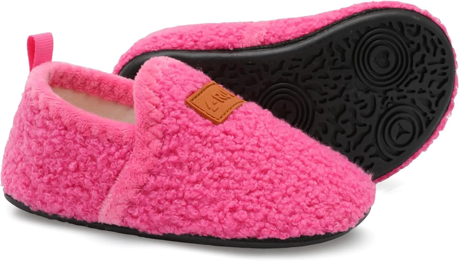 L-RUN Toddler Boys Girls House Slippers Indoor Home Shoes Warm Slipper Socks for Kids Baby Soft Winter Warm Walking Shoes