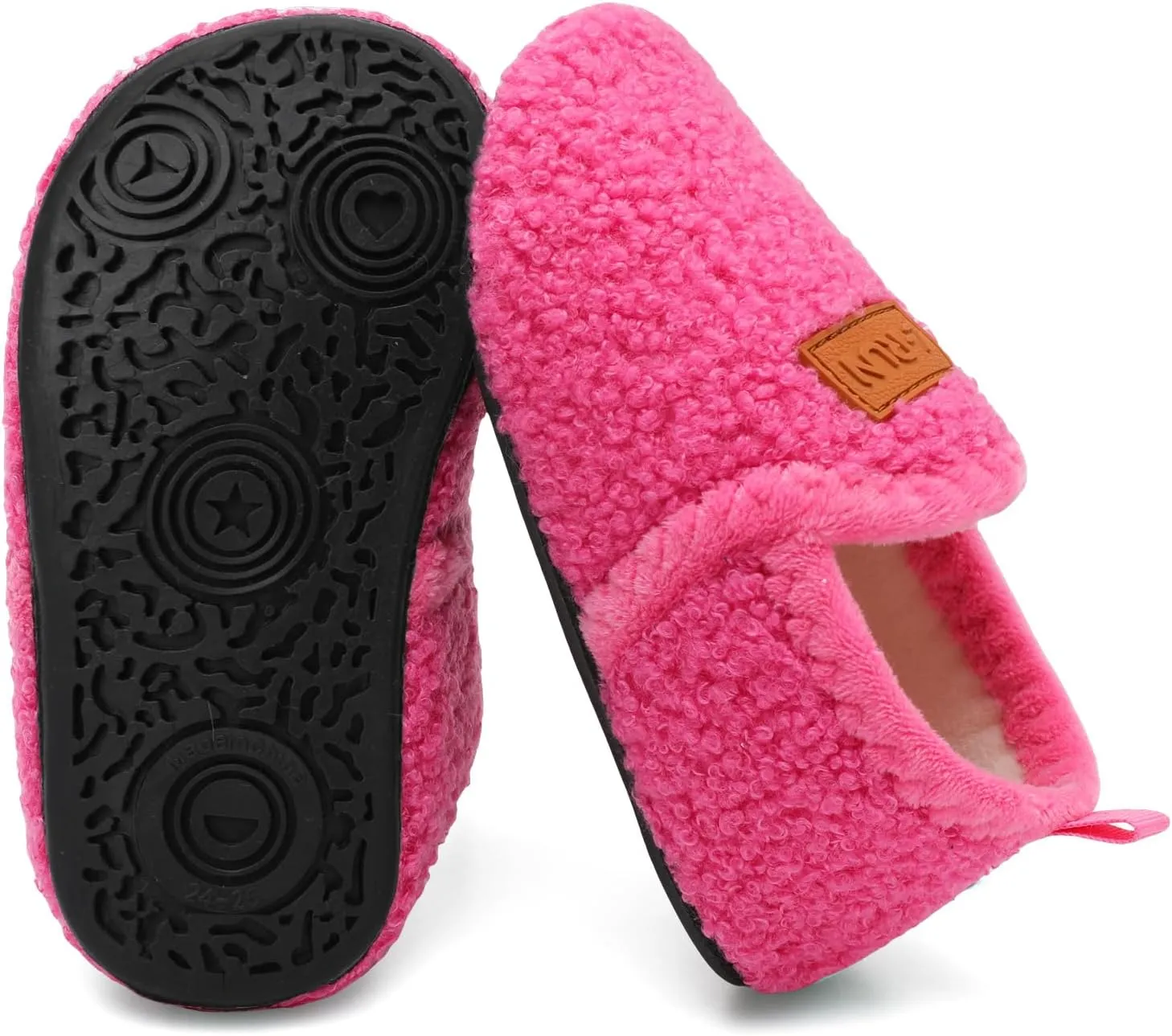 L-RUN Toddler Boys Girls House Slippers Indoor Home Shoes Warm Slipper Socks for Kids Baby Soft Winter Warm Walking Shoes