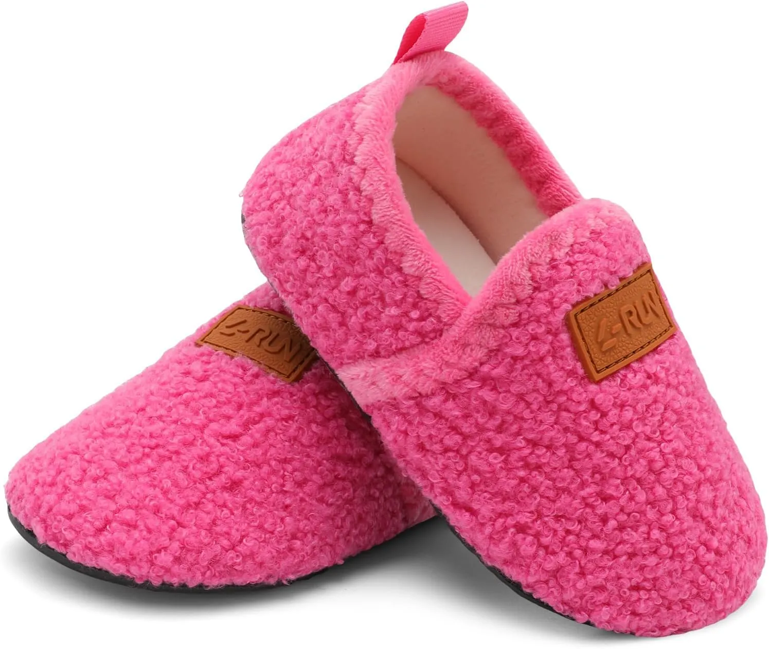 L-RUN Toddler Boys Girls House Slippers Indoor Home Shoes Warm Slipper Socks for Kids Baby Soft Winter Warm Walking Shoes