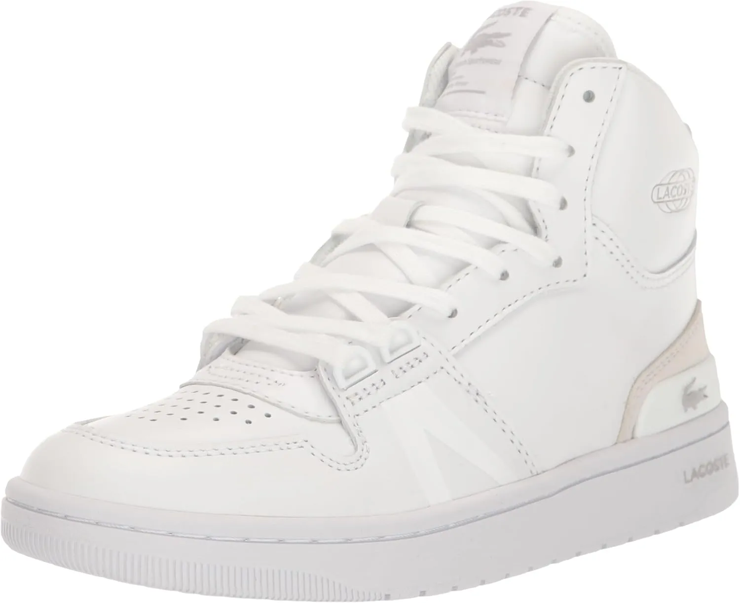 Lacoste Women's L001 MID Sneaker, WHT/WHT, 5