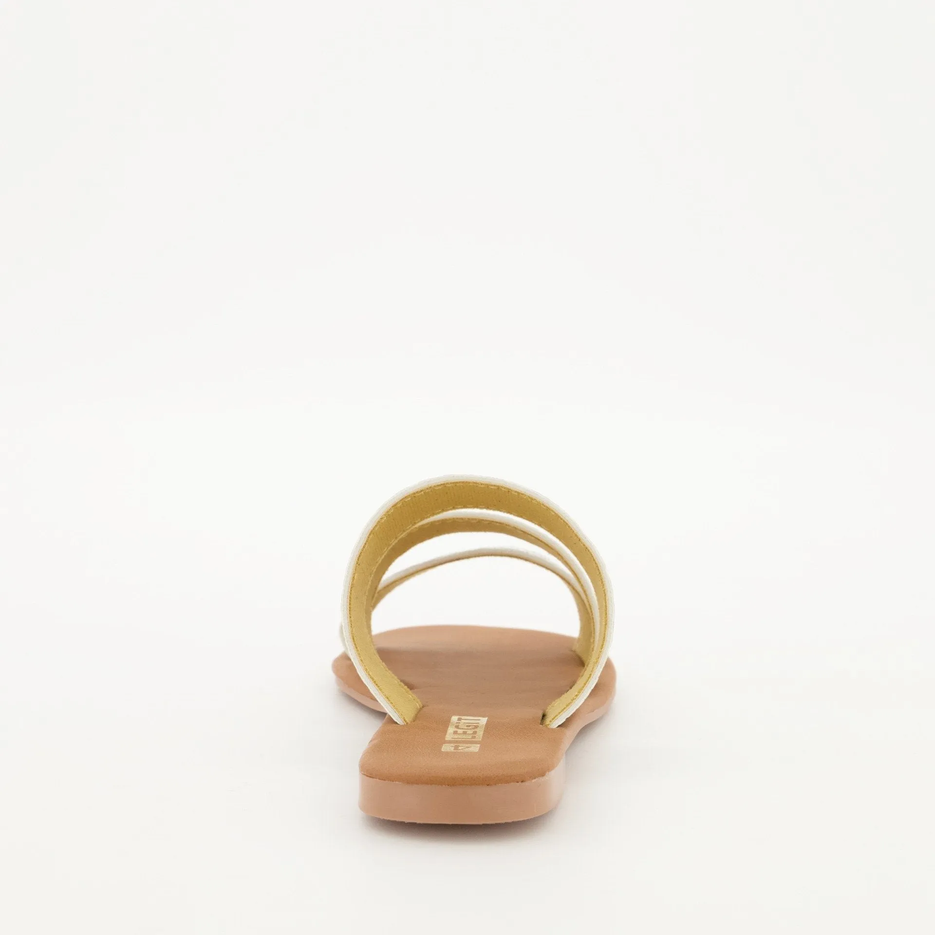 Ladies 3-Strap Push-in Snake Skin Mule